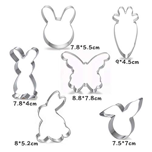 Conjunto de 6 cortadores de biscoito de Páscoa para crianças – Molde de biscoito em forma de desenho