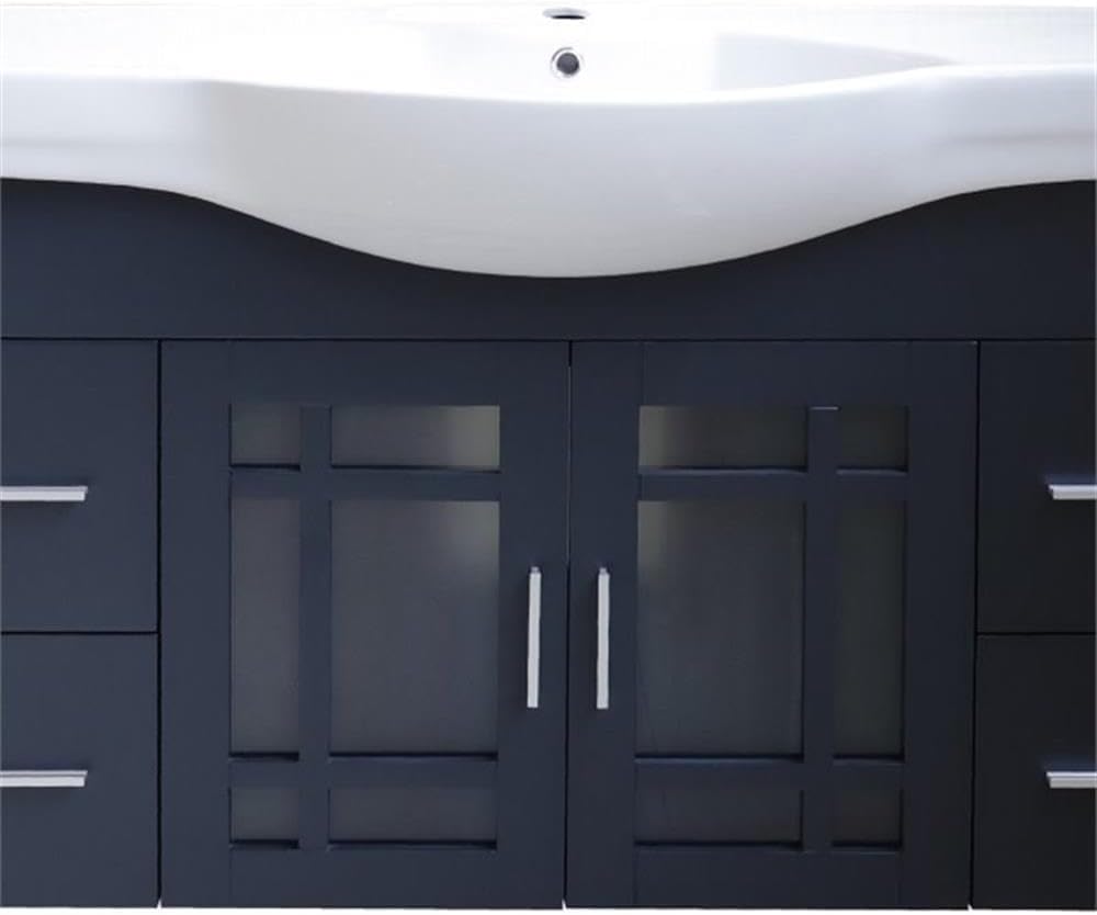 48" 4-Drawer Contemporary Single Sink Solid Wood Vanity in Dark Gray