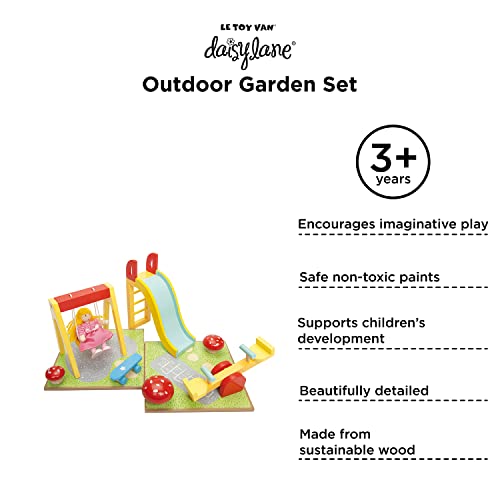 Le Toy Van - Wooden Outdoor Playset | Garden Dolls House Accessories Play Set For Dolls Houses | Girls Dolls House Furniture Sets - Suitable For Ages 3+ (Me076) #TOP5