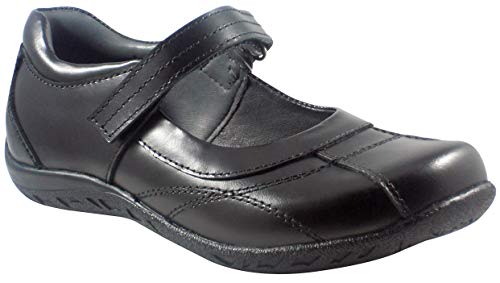 Little Girls Black Soft Leather Shoes, Carmen 12M