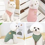 Bieiyhe 2er Pack Haustierkleidung für Katzen und Hunde - Baumwolle, Katzenpullover, Waffel, Ärmellos, für kleine bis mittelgroße Hunde und Katzen - Grün + Pink - XL