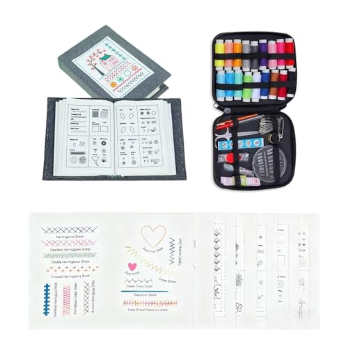 Image of 2026 New Embroidery Stitch Book Kit,Portable Embroidery Stitch Book,Comes with a Complete Toolkit and Instructional,106 Patternfor,Beginners and Craft Lovers (1 Set)