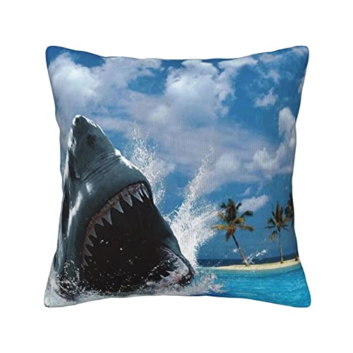 Taies d'oreiller velours côtelé requin océan maison 45x45cm - 2