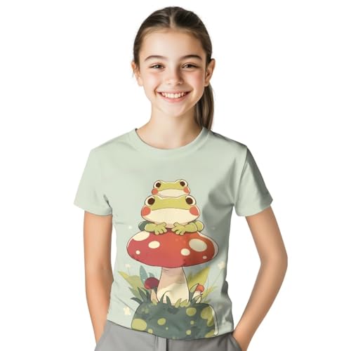 Image of WELLFLYHOM Kids Tshirts Girls Boys Short Sleeve Crewneck Tees Shirts Casual Sport Pullover Tops Size 3-16 Years