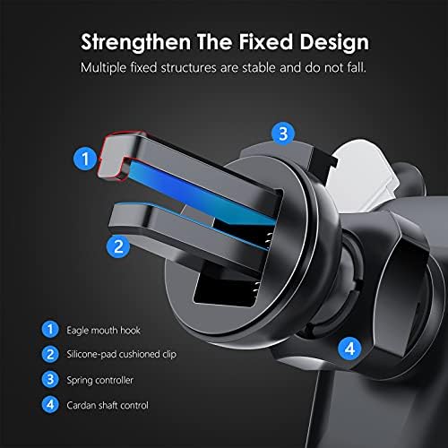 Autkors Car Phone Holder, Air Vent Car Phone Mount 360 Degrees Rotation Auto Lock Cell Phone Cradle Compatible for Mobile Phones from 4.7 to 6.7 inches.