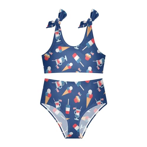 Image of CaTaKu Cute Hawaiian Girls Bathing Suit Toddler Girl Swimsuit Bikini Set for Girls Swimwear Two Piece Size 3-12T