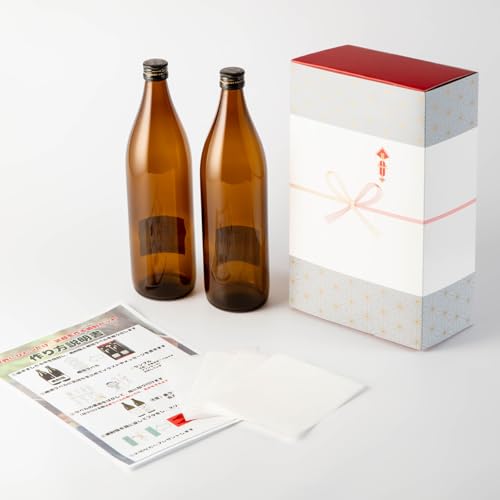 岩川醸造 [ギフト用!]オリジナルラベルを作って貼れる!本格麦焼酎セット(900ml×2本・計1800ml / ラベル4枚と熨斗付) 麦焼酎 お酒 オリジナル[岩川醸造]
