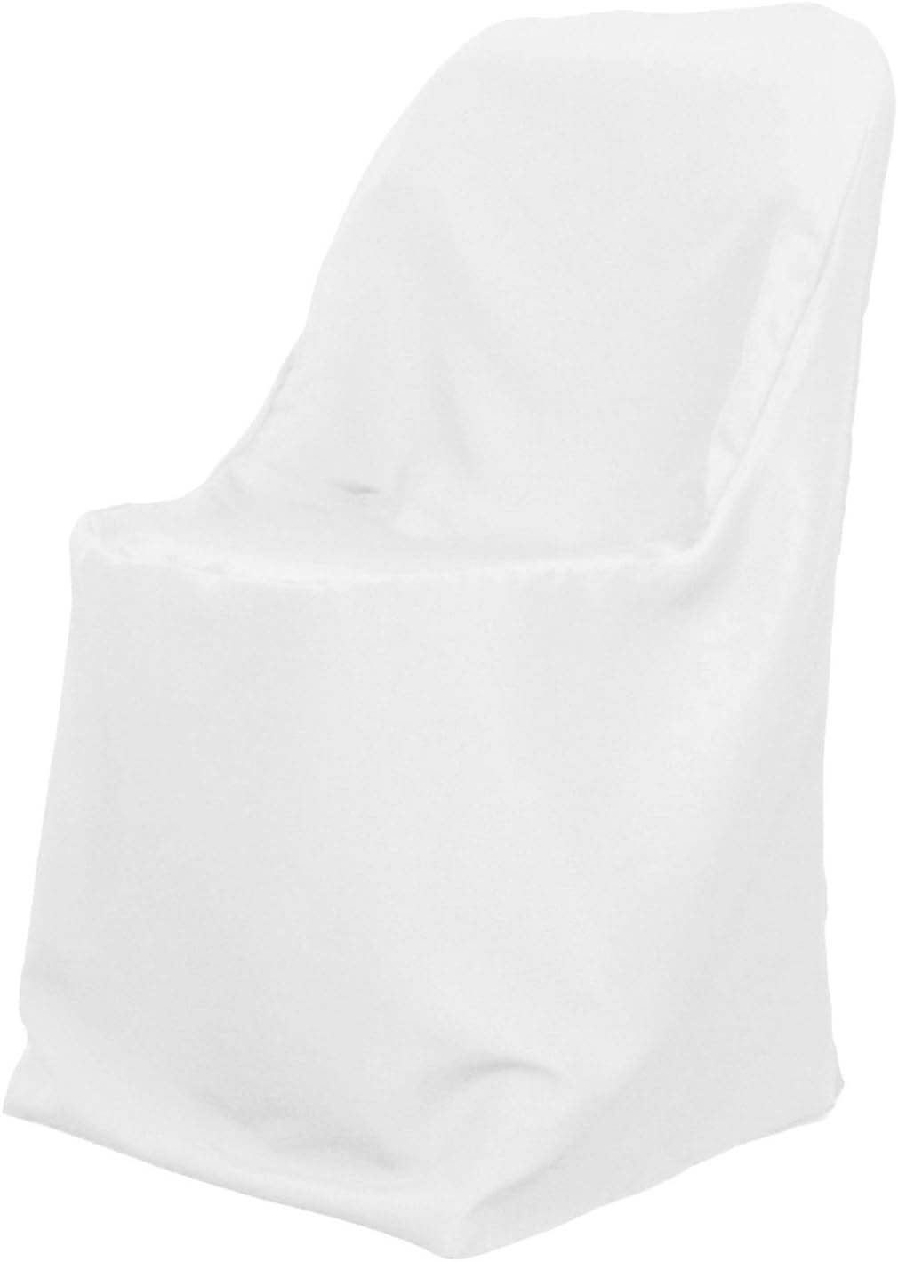 LinenTablecloth Polyester Folding Chair Cover White