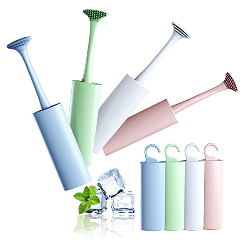 𝟒 𝐏𝐀𝐂𝐊 𝐓𝐨𝐧𝐠𝐮𝐞 𝐒𝐜𝐫𝐚𝐩𝐞𝐫 𝐂𝐥𝐞𝐚𝐧𝐞𝐫, Tongue Brush Scrapers With Travel Handy Case For Adults, Kids, Children, Healthy Oral Care, Easy To Use, Solft Help Fight Bad Breath #TOP1