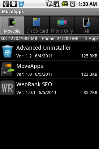 MoveApps - App 2 SD Free