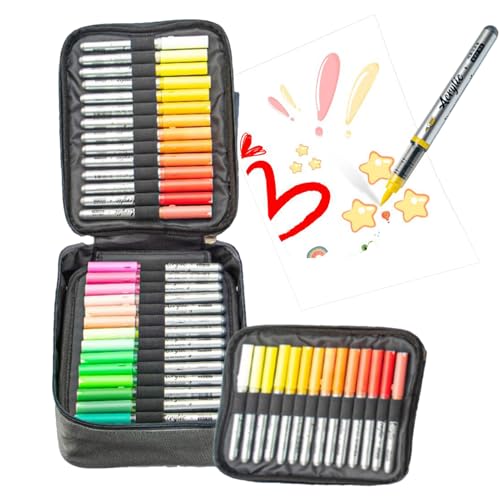 Marcadores de pintura, bolígrafos acrílicos, dibujo de tinta permanente, pigmento vivo, escritura de tela de lona de madera, suministros de manualidades profesionales, 84 colores brillantes para