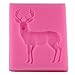 Mujiang 3D Silicone Stag Fondant Molds Christmas Deer Elk Cake Decorating Tools, Set of 2