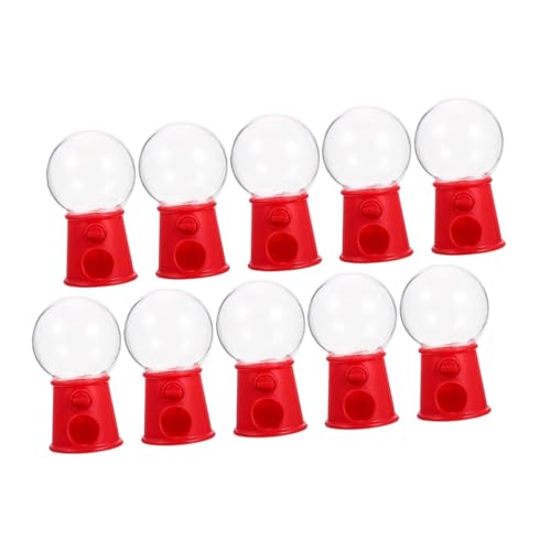Mobestech Lot de 10 Mini Distributeurs de Bonbons Rouge en Plastique Réutilisable Machines à Bonbons Compactes pour Fêtes et Anniversaires Jouets Amusants pour Garçon et Filles