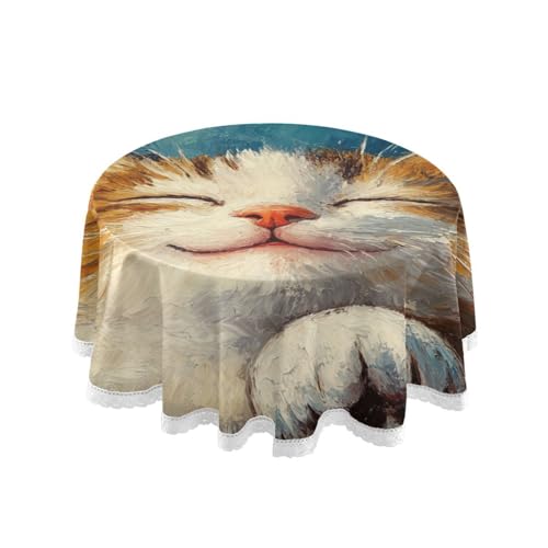 Nappe ronde chat lavable 152 cm pour protéger une table avec élégance - 2