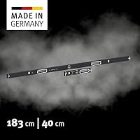 STABILA 196-2 Dark Shadow, 2-teiliges Wasserwaagen-Set: 183 cm | 40 cm, edle Anthrazit-Mattbeschichtung, extrasteifes Alu-Profil, stoßdämpfende Endkappen, integrierte Rutsch-Stopper, Made in Germany – Ansicht 2