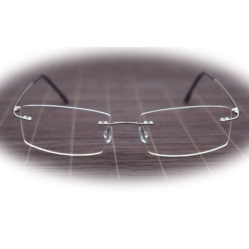 FREAZE Occhiali da lettura ultraleggeri fotocromatici occhiali da lettura senza viti, per uomo e donna, senza bordo, multifocus 1.0X-3.0X (colore : argento, dimensioni: 1,5X)