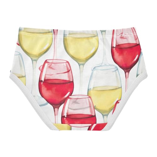 Fancy Toddler Girls Underwear 2t Cotton Cute Panties Girl Watercolor Wine Red Yellow Briefs Girls Undies2