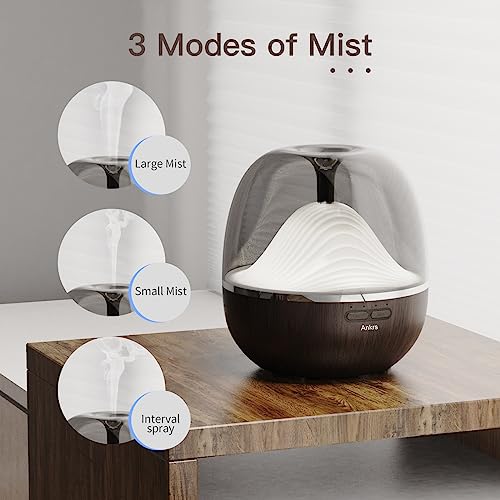 Ankrs Smart Wifi Essential Oil 600Ml Air Diffuser & Humidifier Compatible With Alexa/Google Home, Mountain Scent Diffuser With Multicolor Led, Timer For Bedroom Large Room And Home-Black Walnut #TOP4