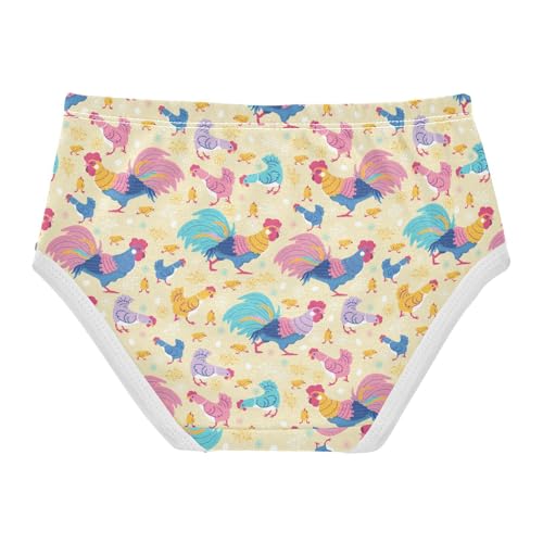 Girls Underwear Soft Cotton Colorful Fun Chickens Kids Panties in Sizes 2/3t, 4t, 5t, 6 and 82
