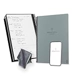Rocketbook Fusion Reusable Undated Productivity Planner, Letter Size 21 cm x 29.7 cm, Grey - Goals, Monthly and Weekly Calendar, Daily To-Do List, Lined and Dotted Notes Pages