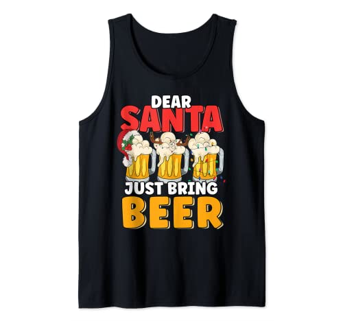 Dear Santa Just Bring Beer Funny Christmas Drinking Canotta