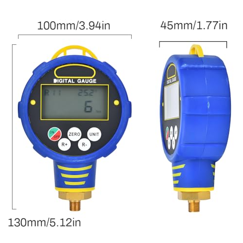 Image of Generic Digital Refrigerant Pressure Gauge, HVAC Vacuum & Low Pressure Tester with 82 Refrigerants Database for Air Conditioning R32 - 1 /8 NPT