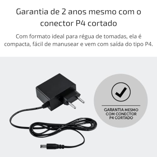 Fonte de Alimentação AC/DC 12,8V 1A EF 1201L Preto Intelbras