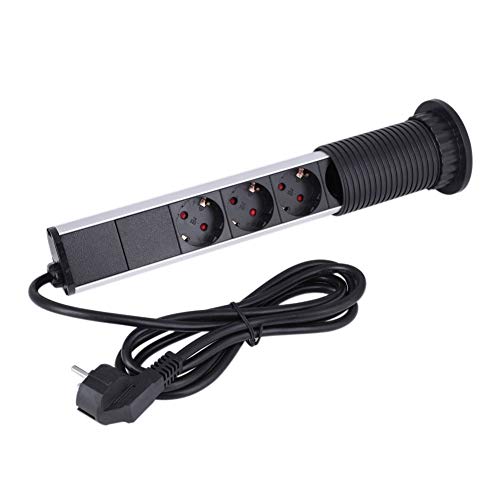 Prise de courant électrique multiprise rétractable avec chargeur USB bureau
