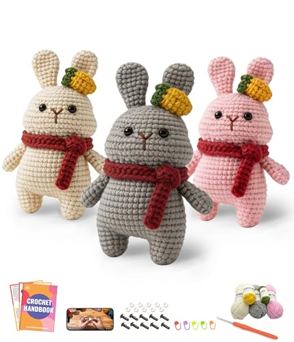 Kit de crochet débutant lapin complet avec tutoriels vidéo pour adulte
