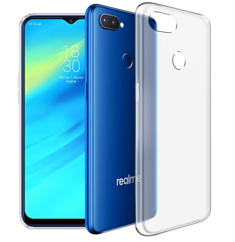 Image of Fashionury Crystal Clear Case for Realme 2 Pro | Yellowing Resistance | Transparent TPU Silicone | Raised Camera Lips | Slim Transparent Cover