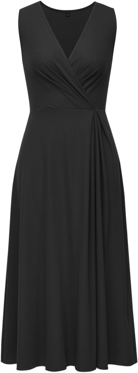 Newshows Womens 2025 Formal Evening Gowns Maxi Dress Cocktail Party V Neck Sleeveless Wedding Guest Long Elegant Dress - Image 7