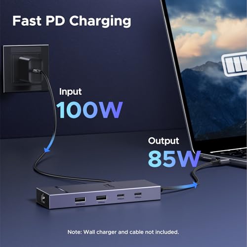 Revodok Pro Hub USB C DisplayPort 4K 60Hz Adattatore Ethernet Gigabit Multiple Porte USB 10Gbps PD 100W 7 in 1 Docking Station USB C DP Compatibile con MacBook iPad Air Mac Mini M4 - Hub USB - Immagine 5