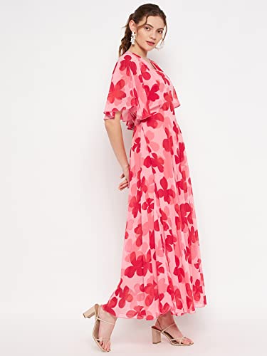 Image of HELLO DESIGN Women V-Neck Solid Maxi Dresses
