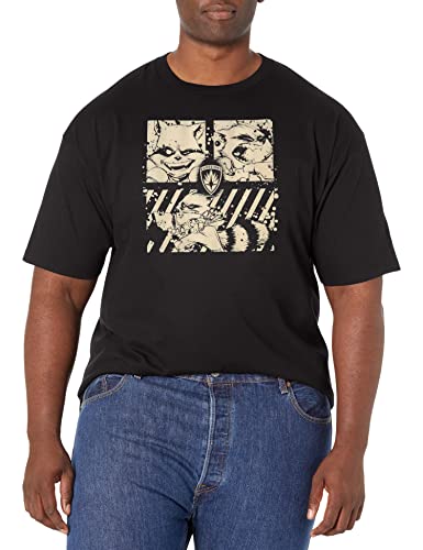 T-shirt Les Gardiens de la Galaxie noir avec graphisme cases de BD
