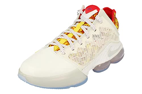 NIKE Lebron XIX Low Hombre Basketball Trainers DQ8344 Sneakers Zapatos (UK 11 US 12 EU 46, White Yellow Strike 100)