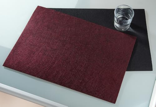 Pack Of 16 Placemat, Rectangular, Felt, Dark Red, Pu 16, L. 30 Cm, W. 45 Cm