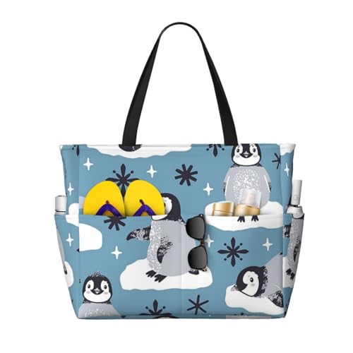 Sac de plage pingouins mignons pour vos vacances détendues au bord de la mer