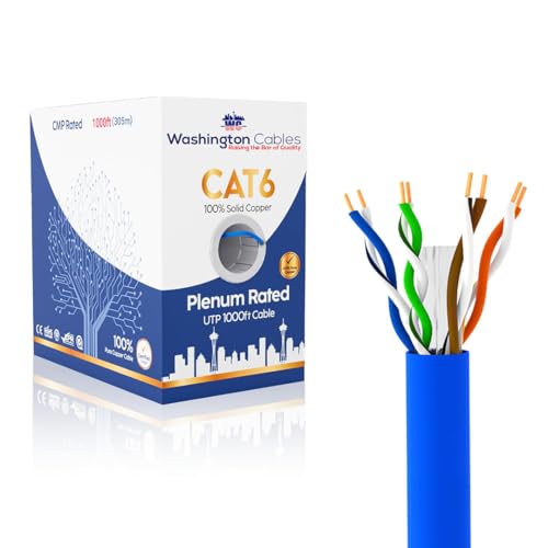 Cable Ethernet Cat6 Plenum 1000 ft Azul miniatura 2