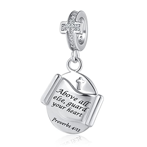NanMuc Proverbs 4:23 Cross Dangle Charm