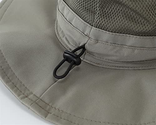 Connectyle Men's Outdoor Mesh Boonie Sun Hat Wide Brim Uv Protection Fishing Hat (Army Green) #TOP2