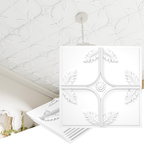 LooYee 24 PCS 2x2 FT Decorative Ceiling Tiles, 24x24 Inch