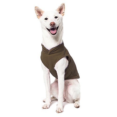Image of Gooby Fleece Vest Dog Sweater - Brown, X-Small - Warm Pullover Fleece Dog Jacket with O-Ring Leash - Winter Small Dog Sweater Coat - Cold Weather Dog Clothes for Small Dogs Boy or Girl (Pack of 2)