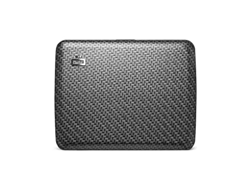 ÖGON -DESIGNS- V2 Smart Case Large - Portefeuille en Aluminium - Porte-Cartes Anti-RFID - Capacité 10 Cartes, Reçus et Tickets (Carbone)