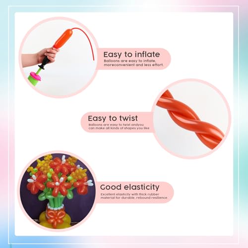 Image of Rich Red 260 Balloons - Long Balloons for Balloon Arch & Party Decor, 100P | Rich Red long balloons for tying balloon arch & birthday party decorations, thick latex & easy to inflate, great for birthda