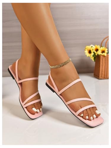 Image of GORGLITTER Women's Rhinestone Wedding Flat Sandals Sparkly Strappy Glitter Dressy Slip on Bling Bridal Prom Cute Slide Shoes