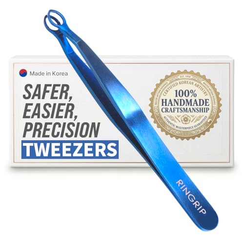 SIZZO Professional Eyebrow Tweezers Facial Hair Hair Removal Stainless Steel Tweezers for Ingrown Facial Hair | BLACK