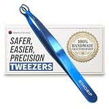 [Premium Hand-Made] Tweezers for women facial hair - Round tip Tweezers, Eyebrow Tweezers, 304 Surgical-grade Stainless Steel for Safety, Precision tweezers, Facial Hair for Men & Women