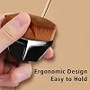 Foundation Makeup Brush Flat Top Kabuki Hexagon Face Blush Liquid Powder Foundation Brush for Blending Liquid, Cream or Flawless Powder Cosmetics with Bonus Protective Case (Black)