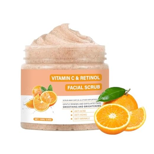 Vitamin C Face Scrub, Exfoliating Facial Wash with Retinol, Facial Scrub,Facial Exfoliating Scrub, Facial Scrubs for Women,Deep Cleansing Face Wash Cleanser for Women Men