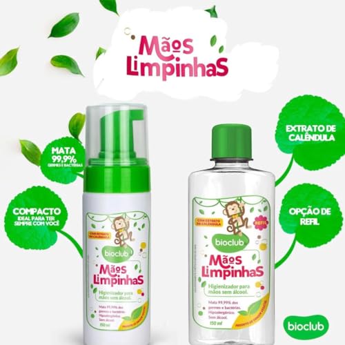 Higienizador de Mãos Sem Álcool Mãos Limpinhas Combo 600ml